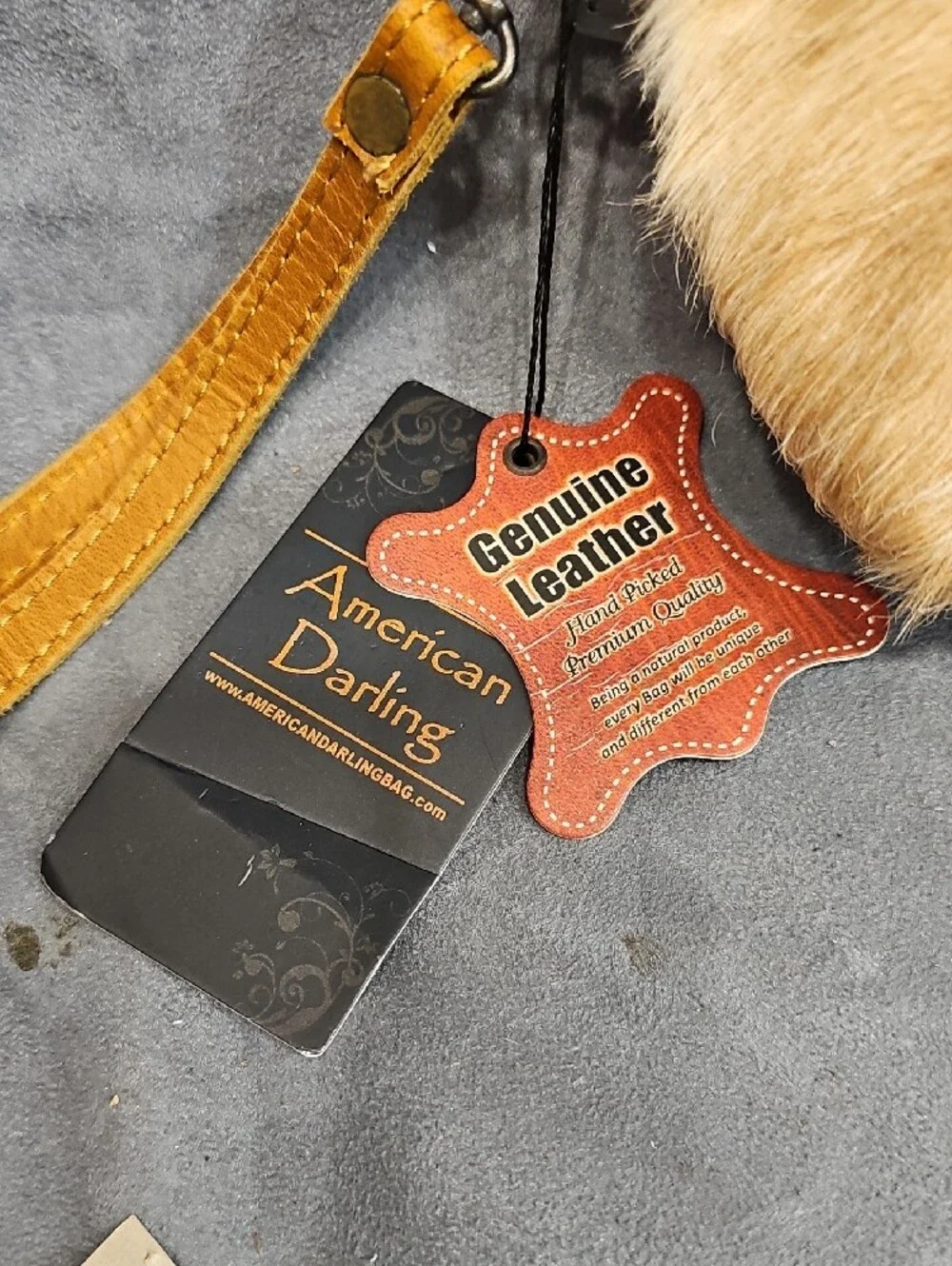 American Darling Cowhide Leather Wristlet Makeup Bag Brindle Western Cowgirl